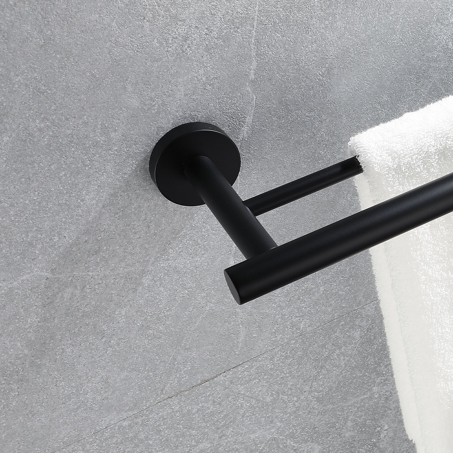 23.6'' Towel Bar Wall Mounted Matte Black Stainless Steel