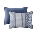 4 Piece Jacquard Quilt Set With Throw Pillow Navy King Cal King King Navy Polyester