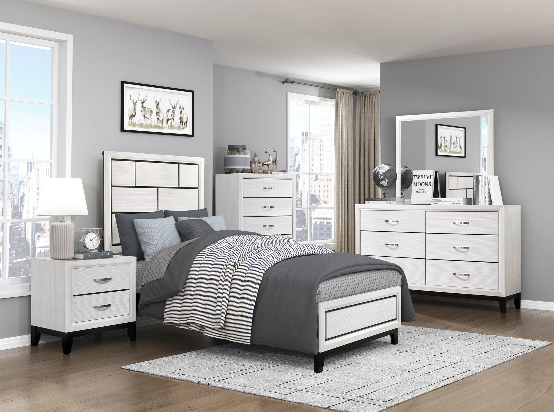 Modern Contemporary White Finish Storage Nightstand Of 2X Drawers 1Pc Wooden Bedroom Furniture White 2 Drawers Bedroom Wood