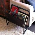 Luciano Magazine Holder Black Black Contemporary Vinyl Metal