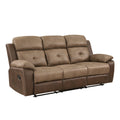 Plush Comfort Motion Sofa Brown Microfiber Upholstered Solid Wood Frame Living Room Furniture 1Pc Dual Reclining Sofa Plush Arms Brown Microfiber Wood Primary Living Space Contemporary,Modern Pillow Top Arms Plywood,Solid Wood 3 Seat
