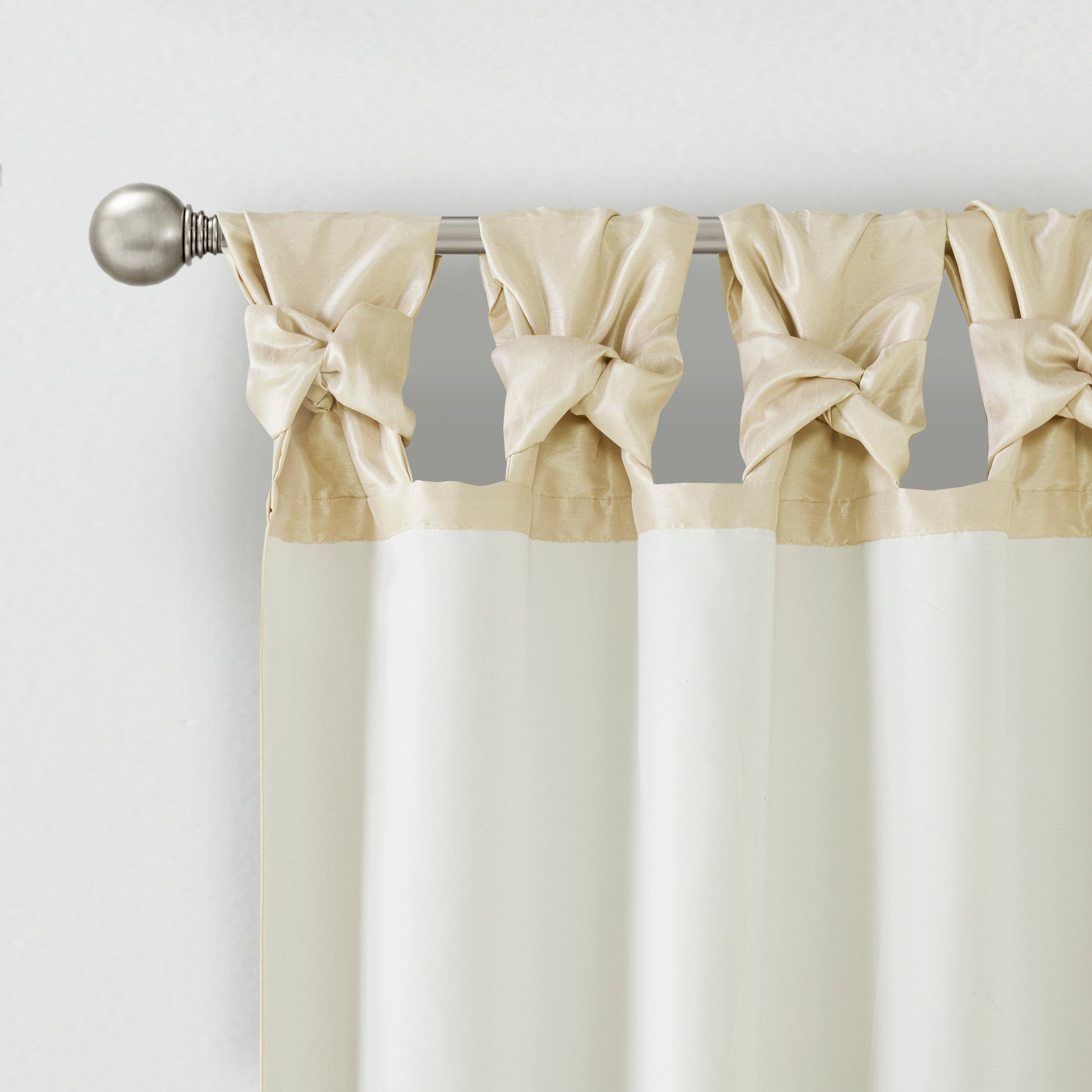 Twist Tab Lined Window Curtain Panel Champagne 50X95" Champagne Polyester