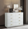 Modern White 8 Drawer Dresser For Bedroom Large Storage Wide Chest Of Drawers, Sturdy & Safe White White Primary Living Space American Design,Contemporary,Modern Melamine Engineered Wood