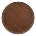 2 Tiered Round Walnut Wood Coffee Table With Storage Rattan Base In 31.3'' Walnut Rubber Wood