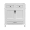 30'' Bathroom Vanity Without Top,Solid Wood Frame Bathroom Storage Cabinet With Soft Closing Doors,Frame Bathroom Storage Cabinet Only, Retro Style, White 1 White 2 Bathroom Freestanding Modern Solid Wood Mdf Painted