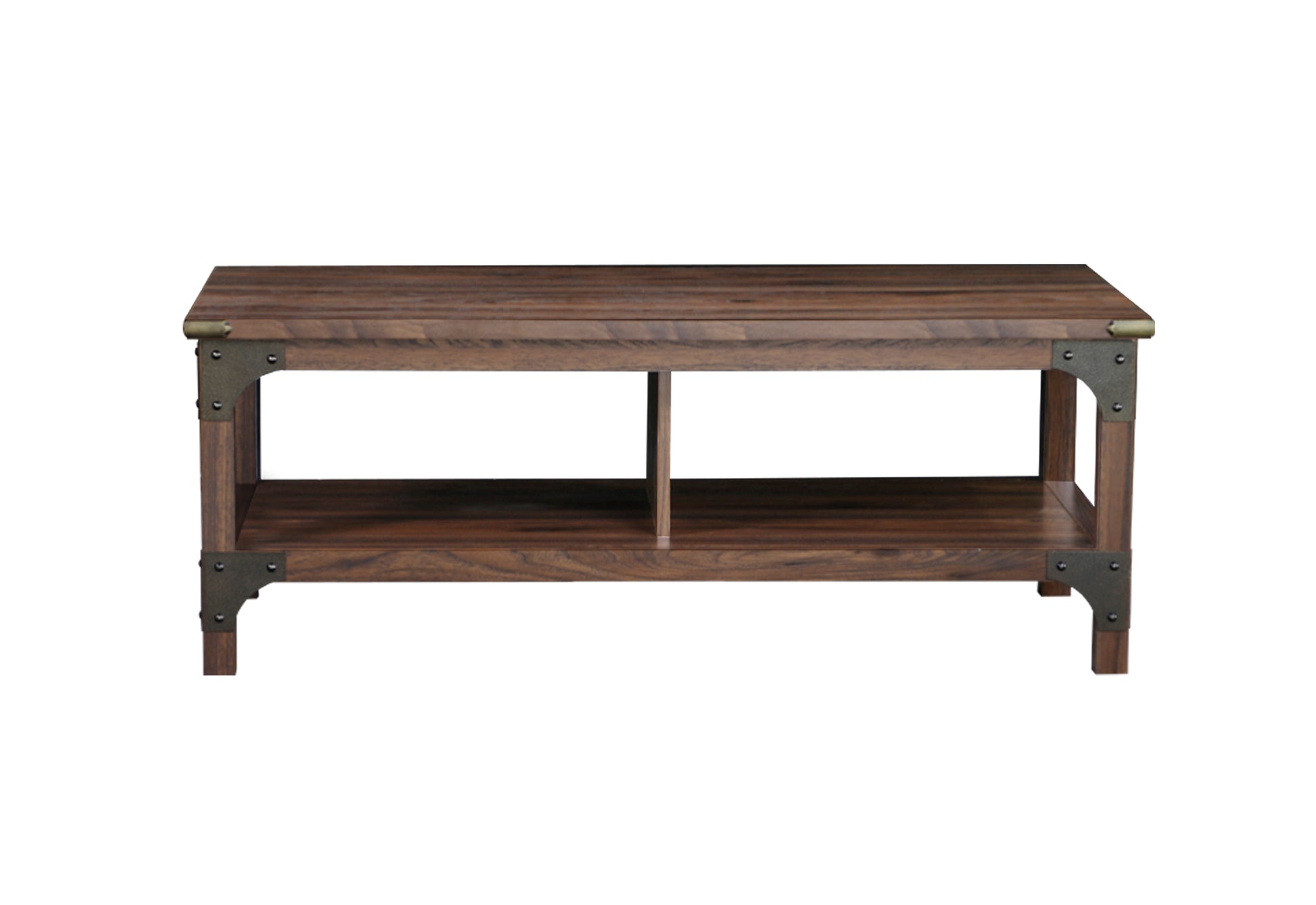 Coffee Table With 1 Drawer "Elegant Walnut Coffee Table With Industrial Accents Durable, Functional, And Stylish Centerpiece For Living Room" Walnut Solid Wood