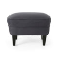 Club Chair Ottoman Grey Fabric