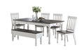 Joanna 6 Piece Dining Set Two Tone White Wood