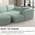 133.84*70.86 Modular Sectional Sofa Sleeper Couch, Sectional Sofa With Chaise And Ottoman, Convertible U Shaped Modular Sofa Set. Compressed Spon, Light Green Combo 2A B C D Light Green Primary Living Space Soft Minimalist,Modern Foam Spring 6 Seat