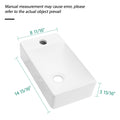 14.88X8.69 Inch White Ceramic Rectangle Wall Mount Bathroom Sink With Single Faucet Hole White Ceramic