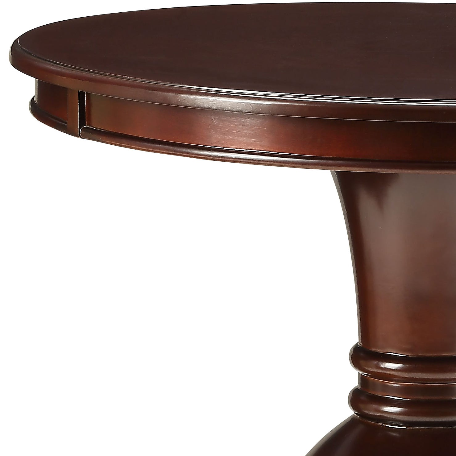 Espresso Accent Table With Pedestal Base Espresso Primary Living Space Traditional Round Wood Plastic Pedestal