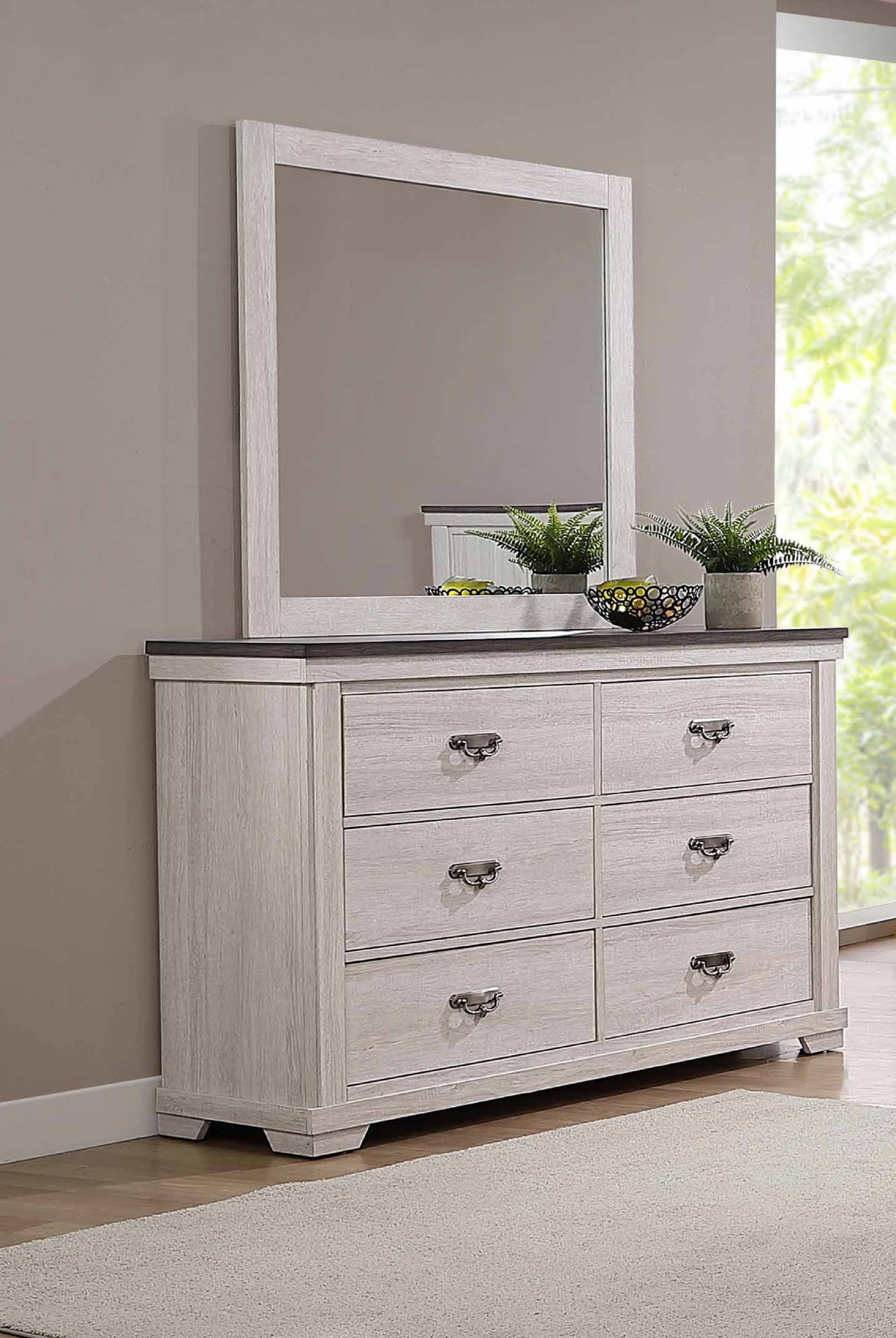 1Pc Farmhouse Style Six Drawer Dresser Beige Finish Rustic Bedroom Sol 1Pc Farmhouse Style Six Drawer Dresser Beige Finish Rustic Bedroom Sol