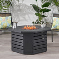 Octagon Iron Fire Pit 50000Btu Black Iron