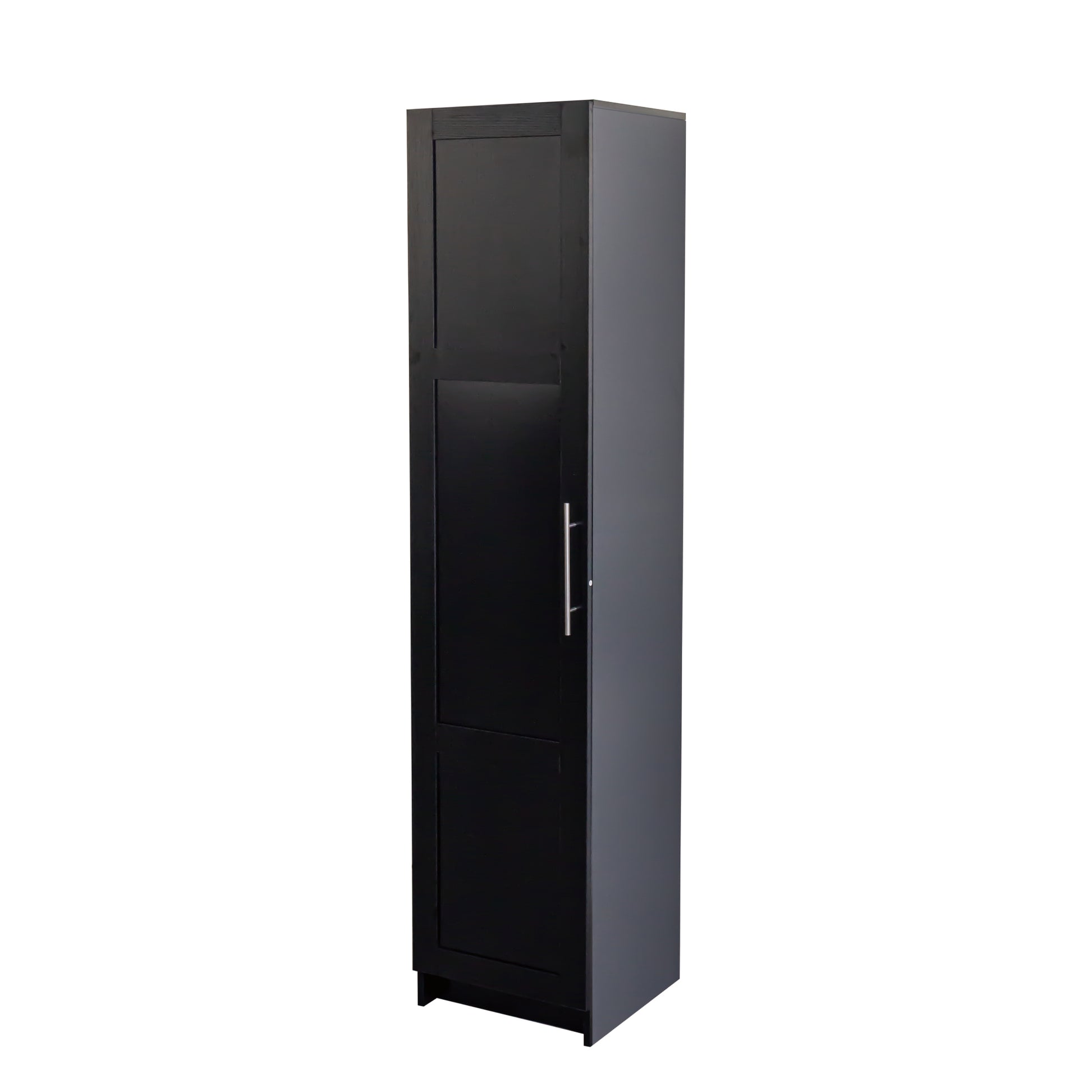 Stackable Wall Mounted Storage Cabinet, 15.75" D X 15.75" W X 70.87" H,Black Black Mdf