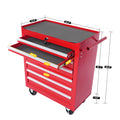 7 Drawer Metal Rolling Tool Chest With Wheels,Tool Storage Cabinet With Locking System Red Steel