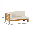 Oana Corner Bench L, Beige Beige Acacia Wood