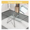 Table And Chair Set.Modern Luxurious Transparent Tempered Glass Dining Table Set With Transparent Pp Chairs.8 Transparent High Quality Pp Dining Chairs With Silver Legs. Transparent Seats 8 Glass