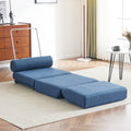 Single Sofa Chair Foldable Single Sofa Bed With Pillow,Portable Foldable Sofa Bed,Leisure Sofa Chair,Easy To Store,Made Ofand Wearable Linen Blue Modern Foam Linen
