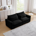 Modern Sofa 2 Seater Corduroy Fabric Sofa With Armrests For Apartment Living Room, Black Black Corduroy 2 Seat