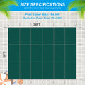 Inground Pool Safety Cover, 16X32Ft Rectangle Winter Safety Pool Cover For Inground Swimming Pools, Solid Safety Pool Covers, Triple Stitched For High Strength, Hardware Included,Green Mesh Green