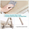 Folding Chair 2 Pack, Leather Padded Folding Chairs, Sturdy Metal Foldable Chairs, For Home, Office, Party, Khaki 4 Pack Khaki Stainless Steel