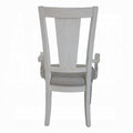 Light Grey And Weathered White Padded Arm Chair Set Of 2 Solid Grey White Dining Room Arm Chair Slat Back Set Of 2 Wood Fabric