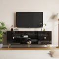 Modern High Gloss Black Tv Stand For Tv'S Up To 75