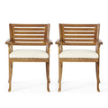 Hermosa Kd Wood Dining Chair Set Of 2 Yes Teak Water Resistant Cushion Acacia Wood