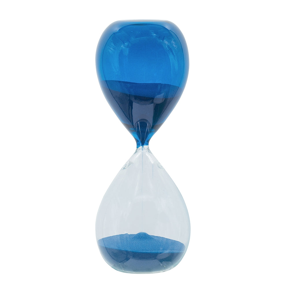 5X14" Hourglass, 60Min Blue Blue Glass