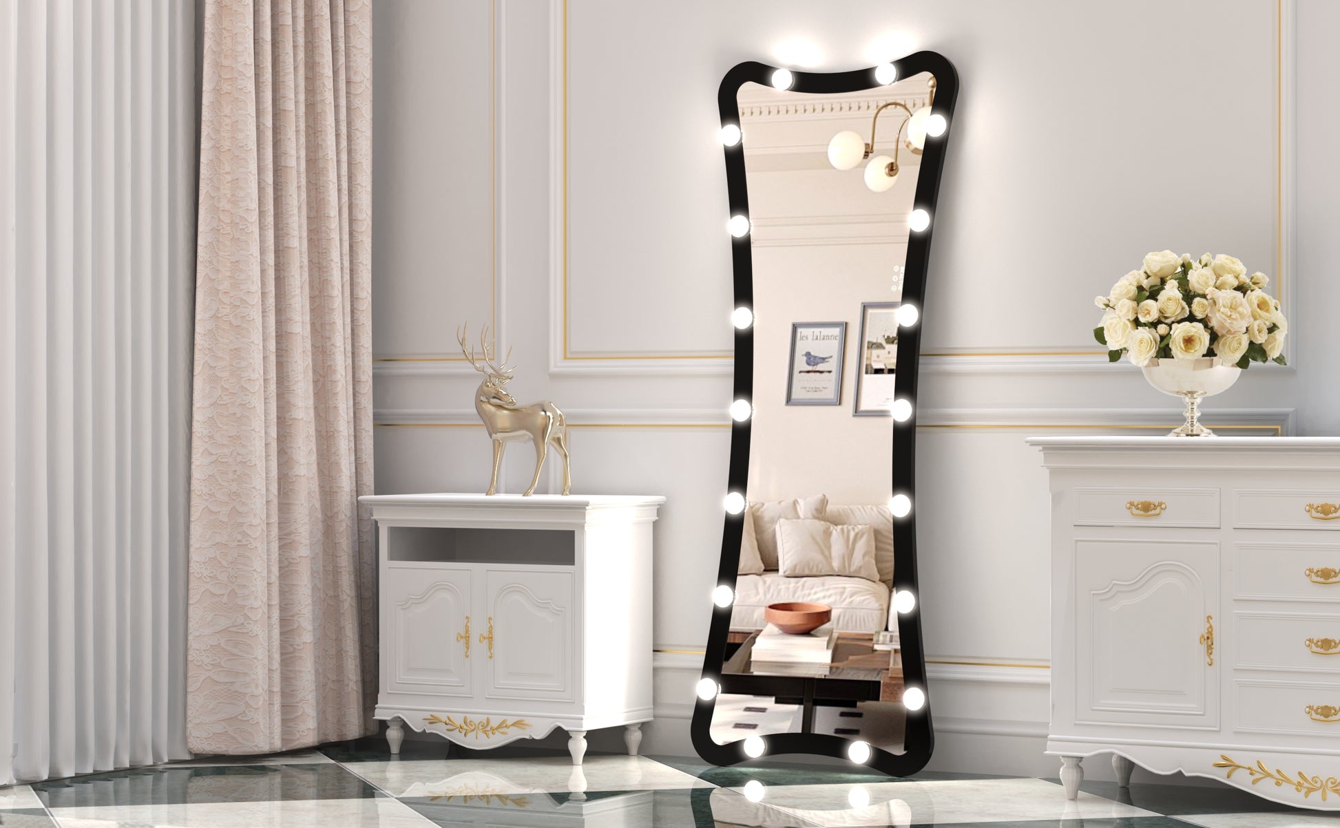 Hollywood Full Length Mirror With Lights Full Body Vanity Mirror With 3 Color Modes Lighted Standing Floor Mirror For Dressing Room Bedroom Wall ... Hollywood Full Length Mirror With Lights Full Body Vanity Mirror With 3 Color Modes Lighted Standing Floor Mirror For Dressing Room Bedroom Wall ...
