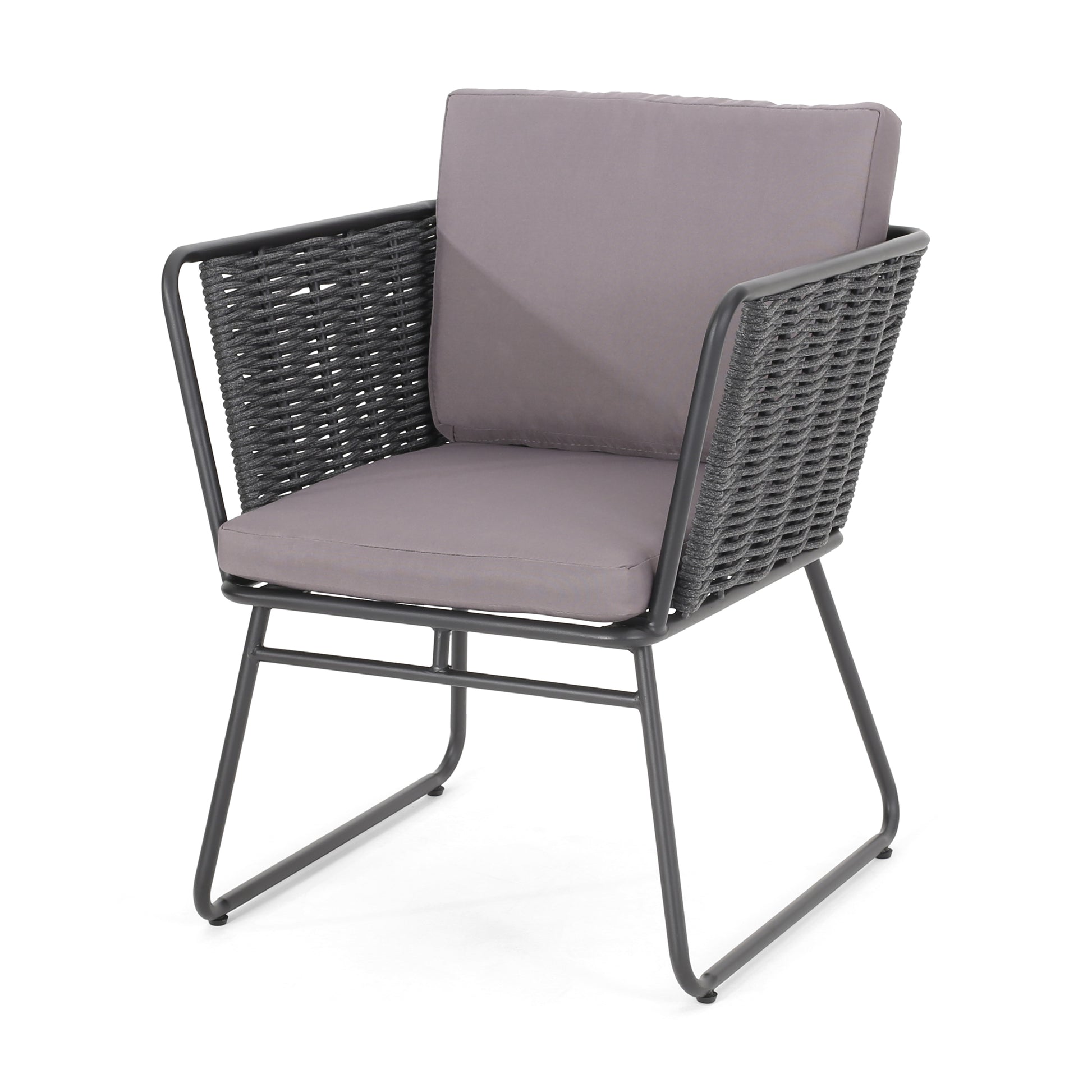 La Jolla Chair Dark Grey Woven Rope