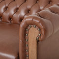 3 Seater Sofa Light Brown Pu 3 Seat