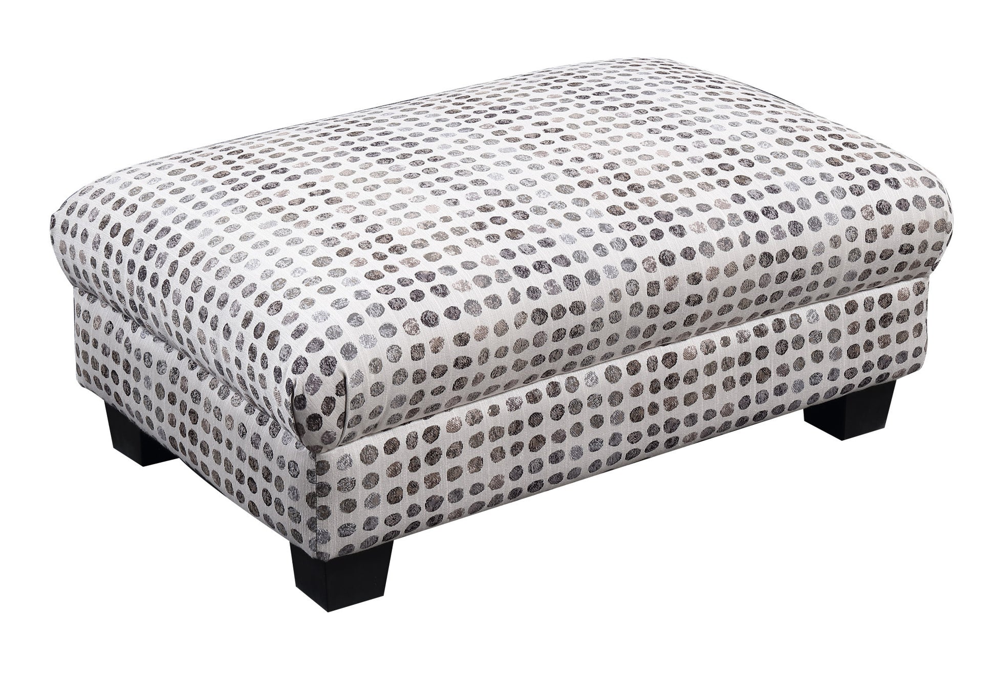 Andie Ink Dot Ottoman White Foam Engineered Wood