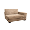 Bella Tan Corduroy Left Facing 2 Piece Sectional Tan Wood Corduroy 2 Seat