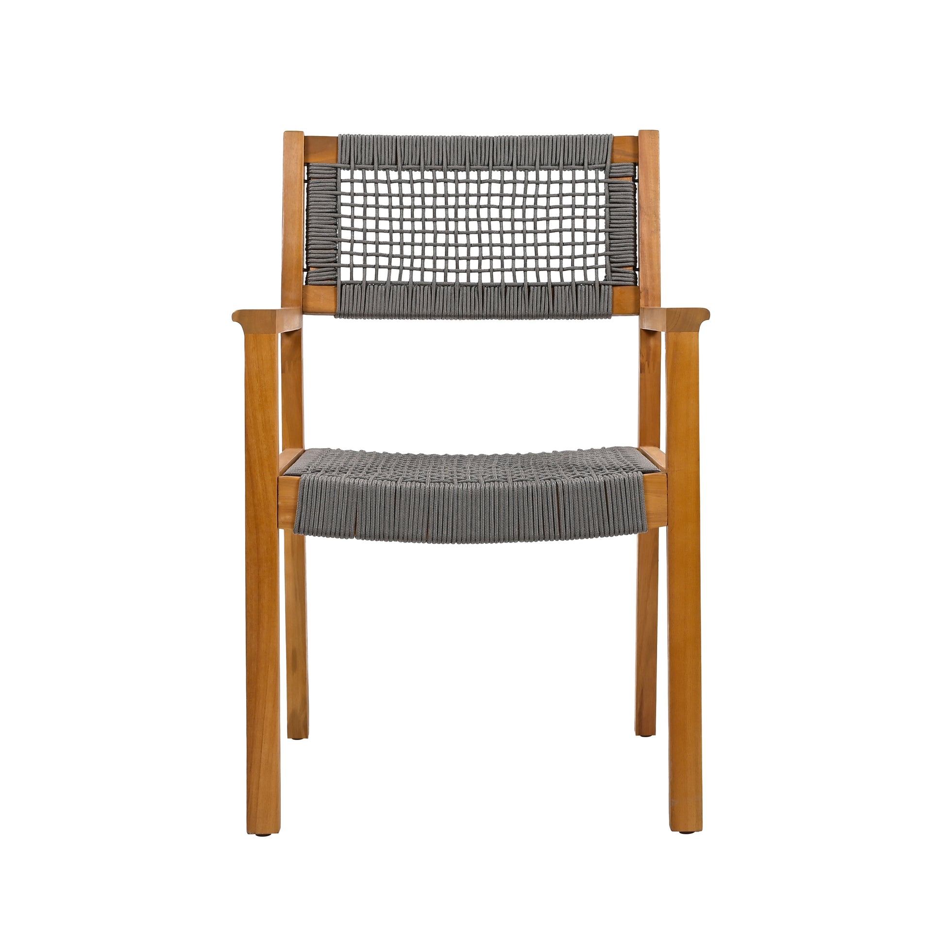 Braided Dining Chair Dark Grey Dark Grey,Teak Acacia Wood,Rope