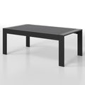 All Weather Aluminum Outdoor Coffee Table, Modern Coffee Table For Outside, Rectangle Patio Coffee Table Black Black Aluminium