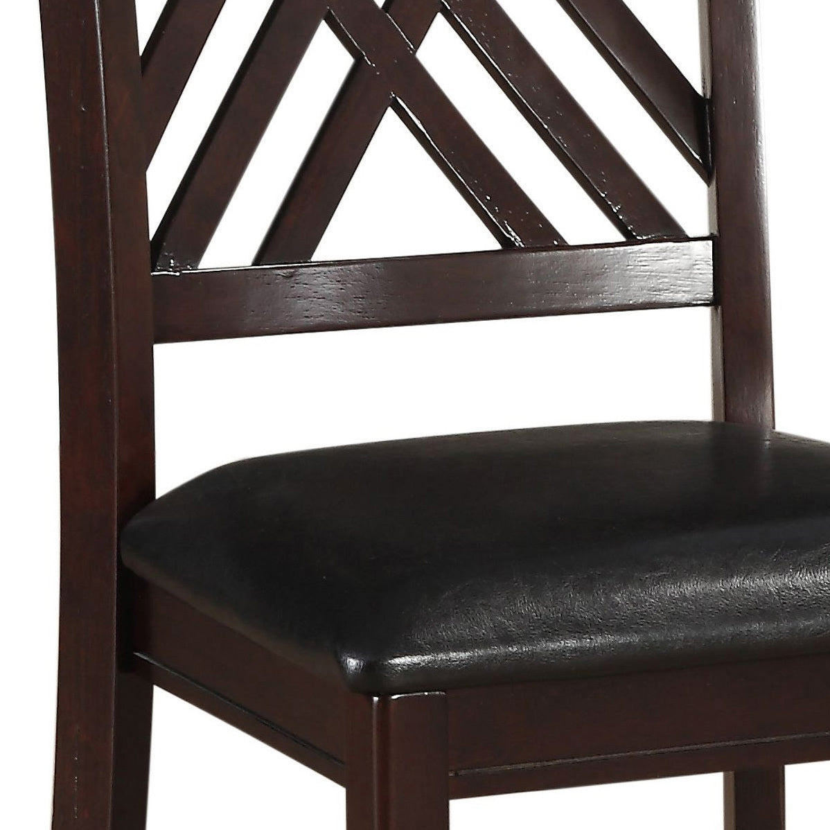 Black And Espresso Cross Back Side Chairs Set Of