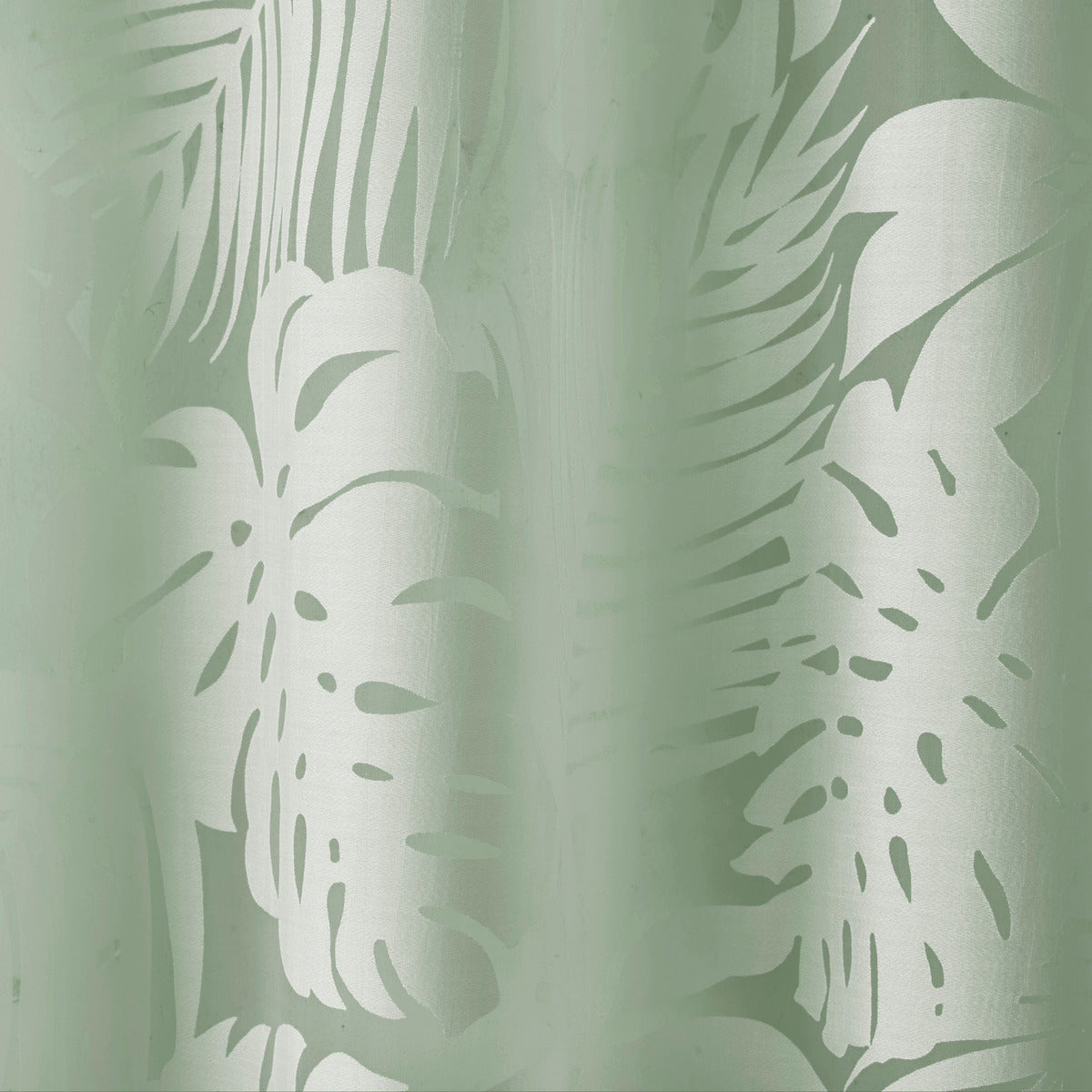 Palm Leaf Burnout Window Sheer Sage Green 50X84" Sage Green Polyester