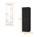 Black 2 Door 2 Drawer Wardrobe Black Bedroom Melamine