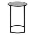 Accent Table, Side, Round, End, Nightstand, Lamp, Living Room, Bedroom, Grey Laminate, Black Metal, Contemporary, Modern Grey Metal