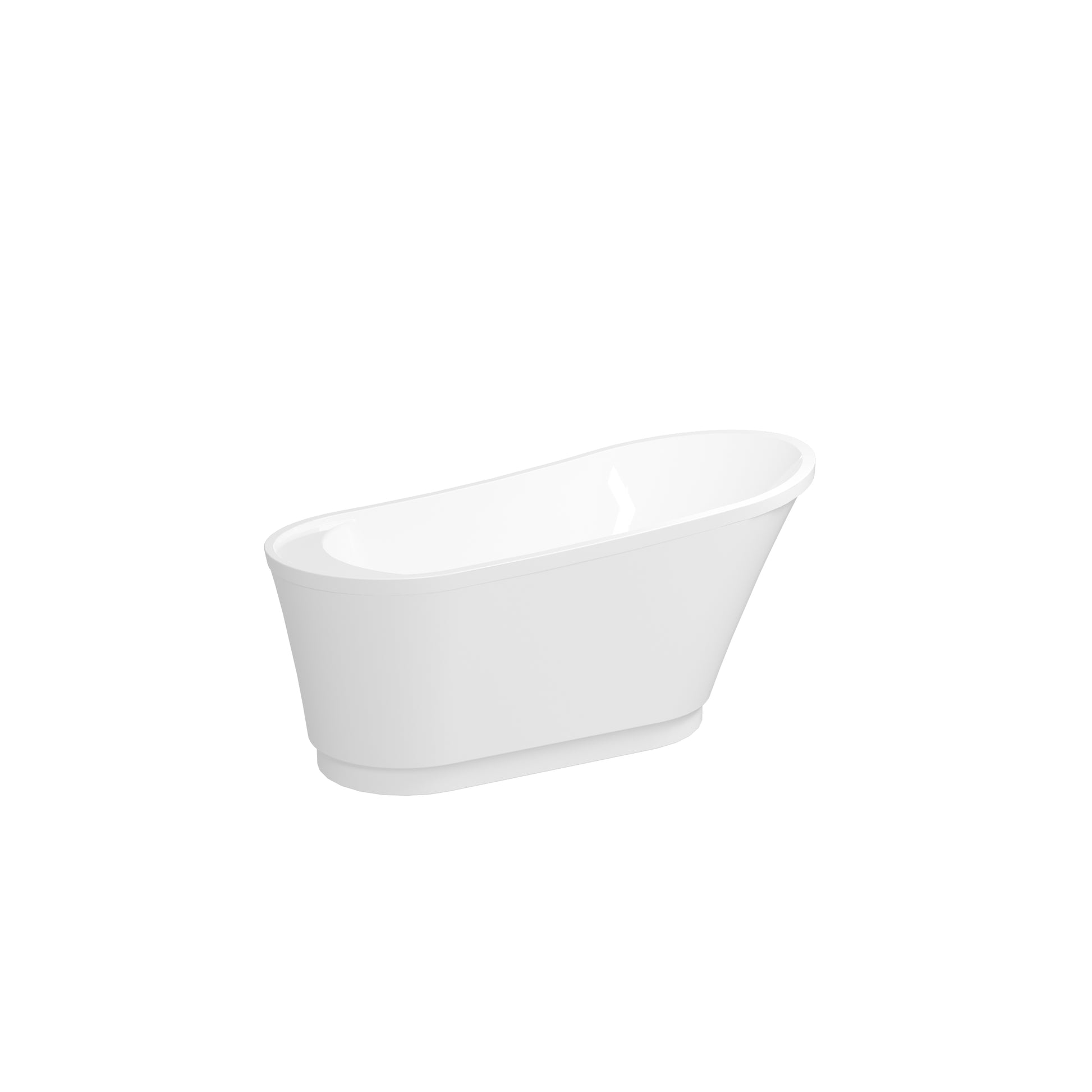 59" Acrylic Freestanding Bathtub, White Modern Stand Alone Soaking Bathtub, Brushed Nickel Drain And Minimalist Linear Design Overflow Included, Cupc Certified, 02568T Bn White Oval Bathroom Freestanding Tubs Polished 59 61 In Modern Soaking Left Acrylic