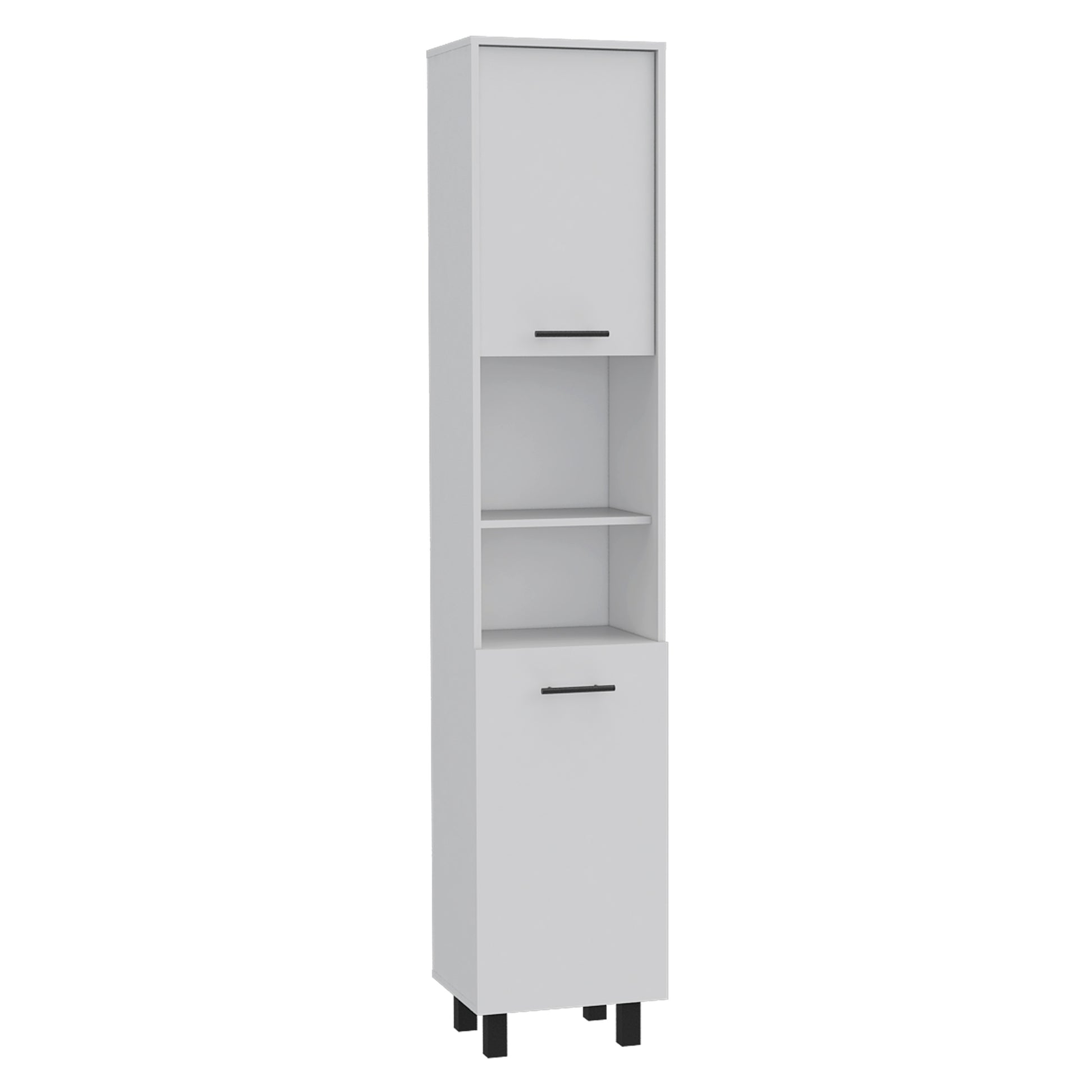 Hobart Pantry, Four Legs, Three Interior Shelves, Two Shelves, Two Cabinets White White Kitchen Modern Particle Board Particle Board