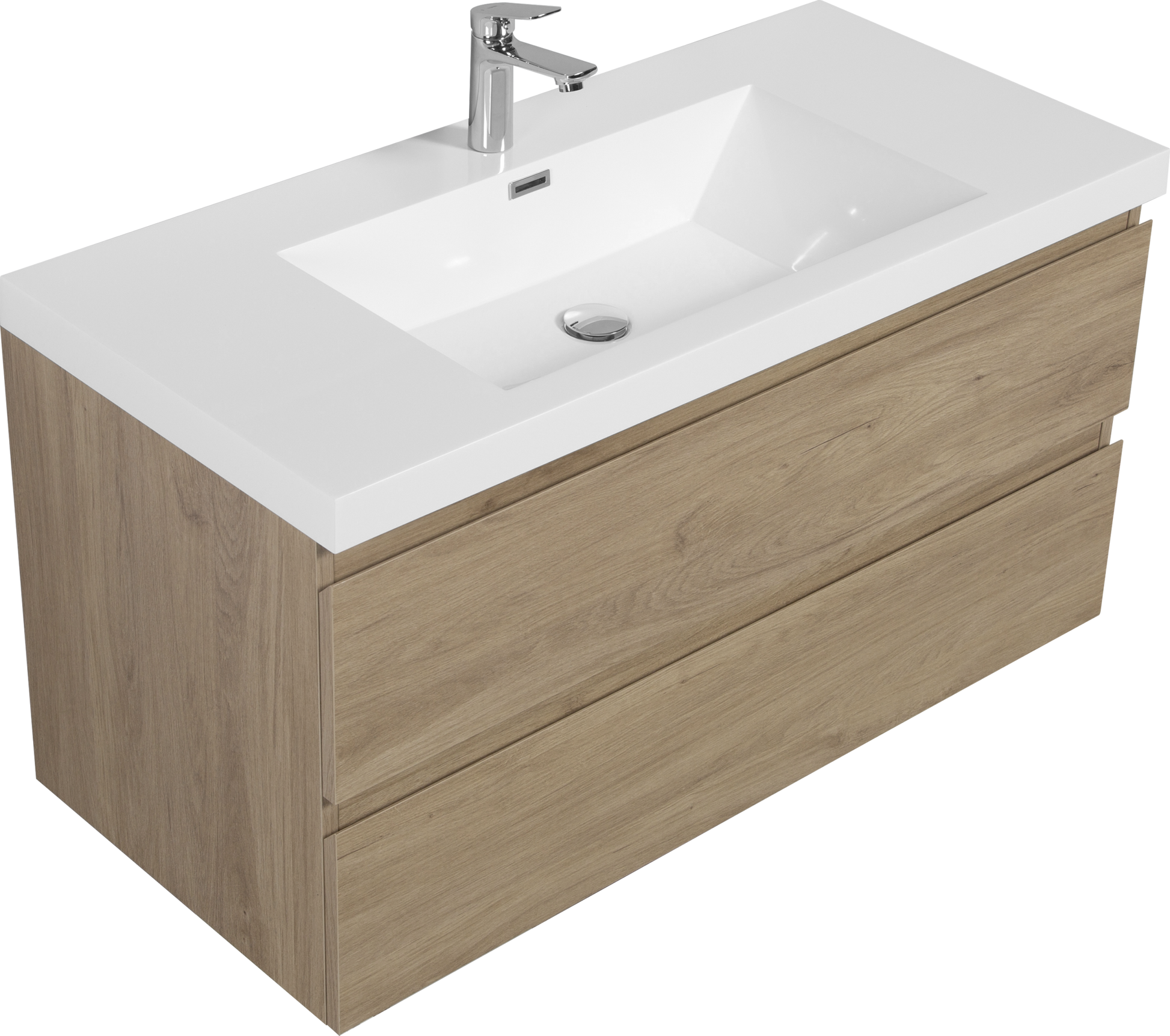42" Floating Bathroom Vanity with Sink, Modern Wall 2-oak-bathroom-wall mounted-melamine