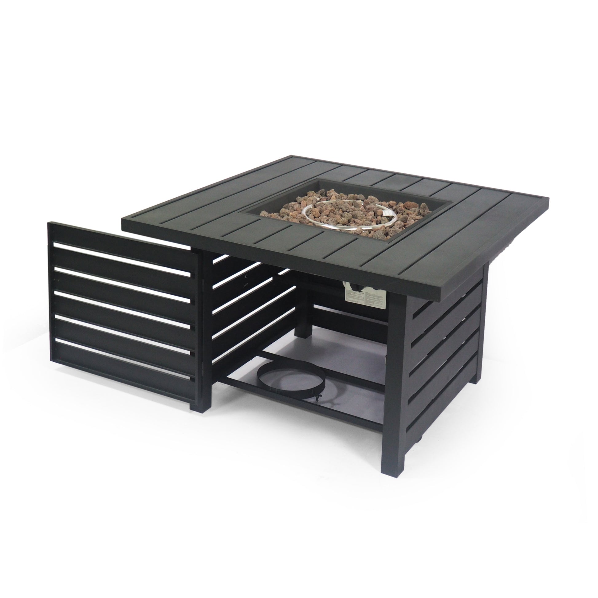 Square Iron Fire Pit 50000Btu Black Iron