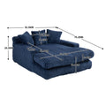 Coolmore Corduroy Lazy Sofa With 3 Back Pillows,Comfy Sofa Deep Seat Couch For Living Room,Club Navy Navy Primary Living Space Foam Corduroy 1 Seat