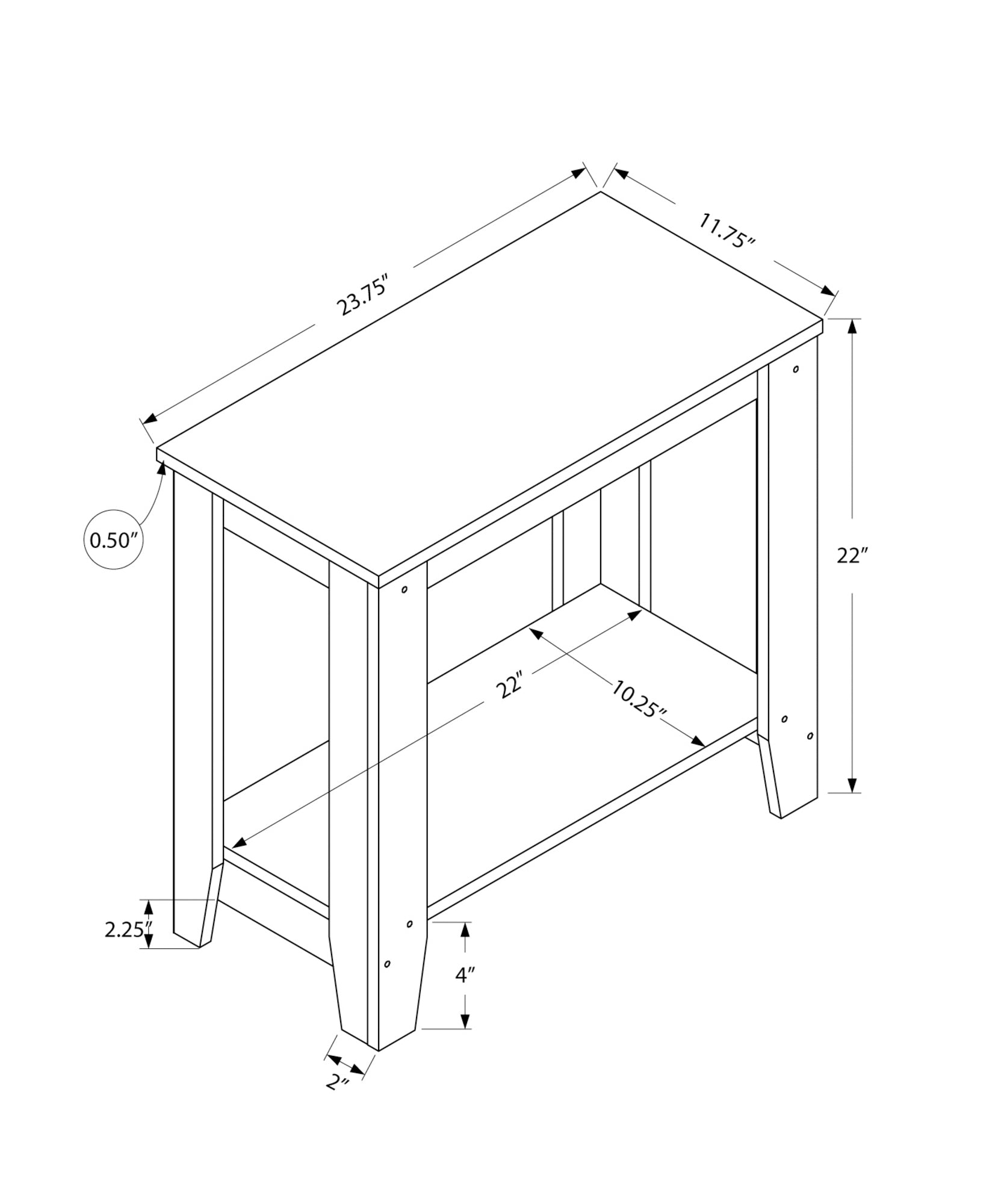 Accent Table, Side, End, Nightstand, Lamp, Living Room, Bedroom, Grey Laminate, Transitional Grey Particle Board