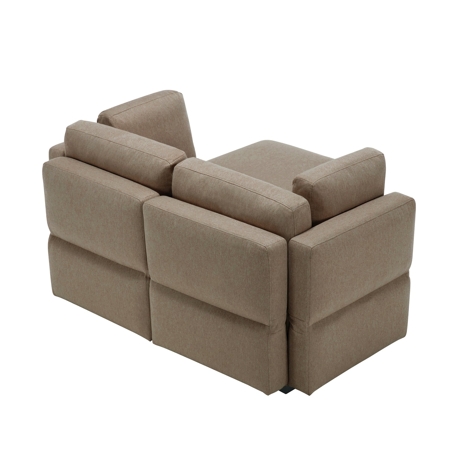 Space Saving Small Sectional Sofa With Ottoman, 2 Seater Sofa With 1 Ottoman, All Seats And Ottomans With Storage Function Brown Brown Polyester 2 Seat