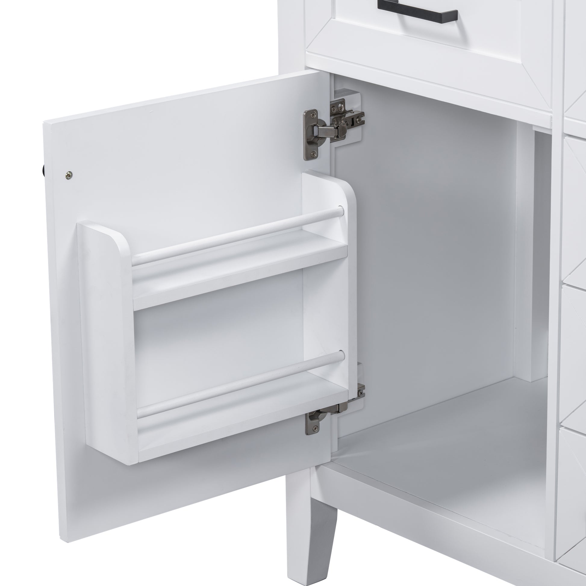 30" Bathroom Vanity With Sink Combo, White Bathroom Cabinet With Drawers, Solid Frame And Mdf Board Old Sku:N725S999222K White Solid Wood Mdf