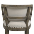 Paris 30.5 Farmhouse Bar Stool With Backrest, Light Beige Linen Beige Foam Linen