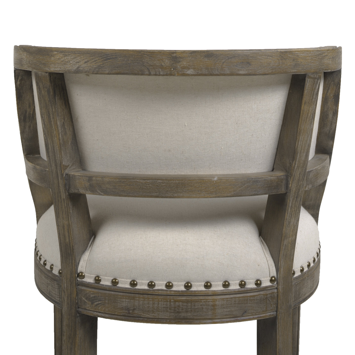 Paris 30.5 Farmhouse Bar Stool With Backrest, Light Beige Linen Beige Foam Linen